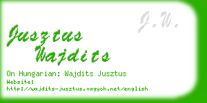 jusztus wajdits business card